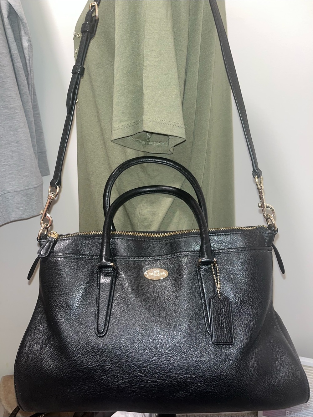 Coach Morgan Black Leather Satchel